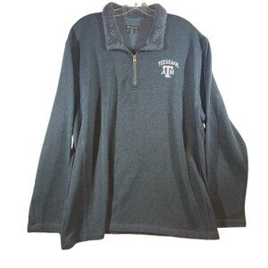 Men's Champion Charcoal Texas A&M Aggie Quarter-Zip Pullover Sherpa collar XXL